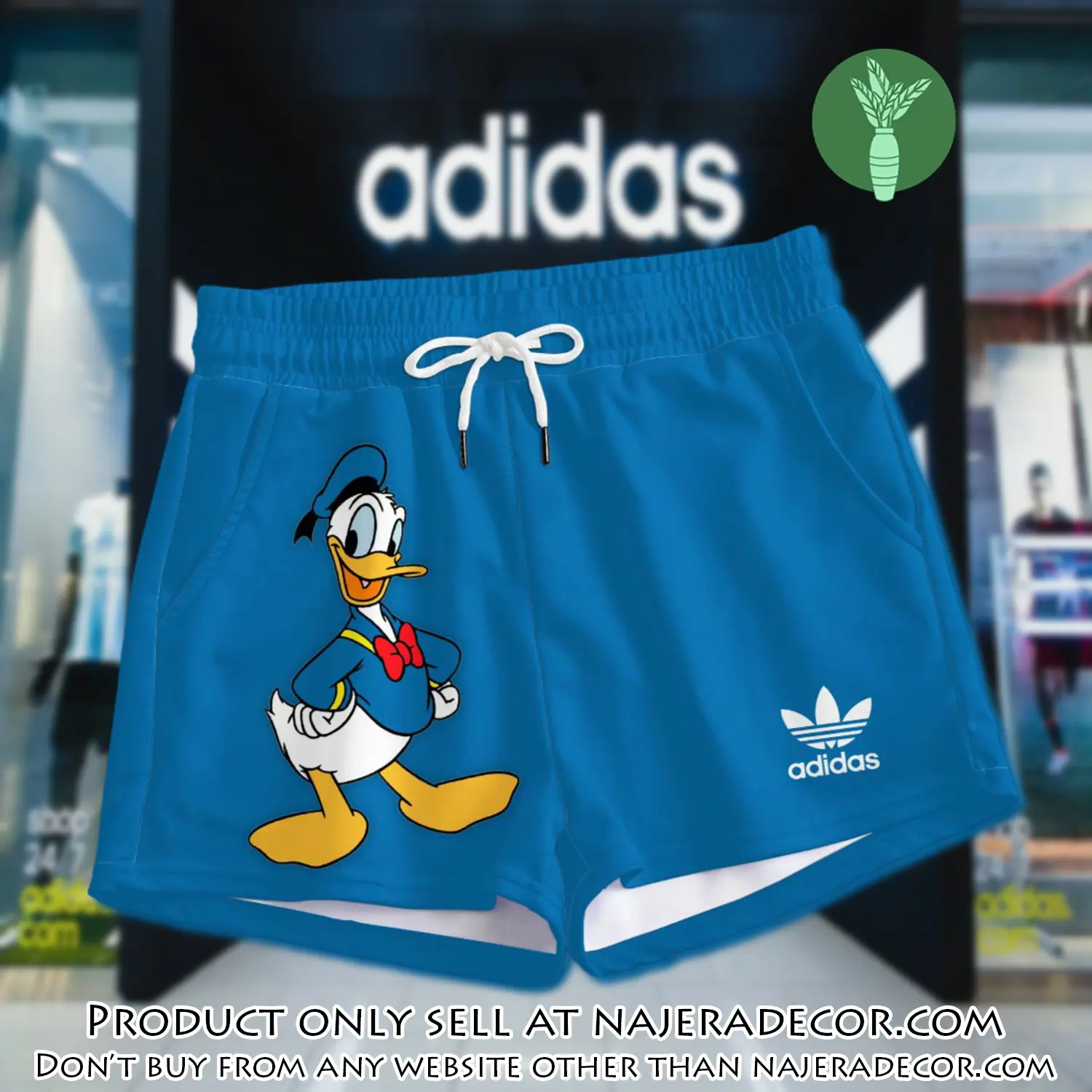 Premium donald duck in adidas women shorts lady beach shorts wms1079 njr3819787